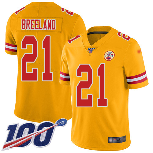 Men Kansas City Chiefs #21 Breeland Bashaud Limited Gold Inverted Legend 100th Season Football Nike NFL Jersey->kansas city chiefs->NFL Jersey